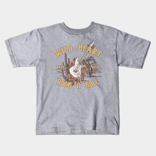 Wild Heart Rock N Roll Kids T-Shirt by LifeTime Design